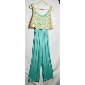 Discreet Women Pants With Crochet Top Attached Size M